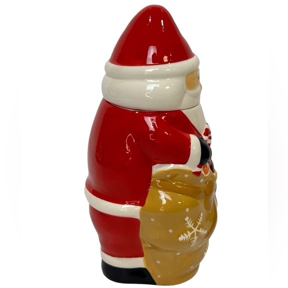 Santa/Toy Bag Mug 2-Pc Temp-tations Presentable Ovenware Red/Tan EUC - Picture 6 of 8